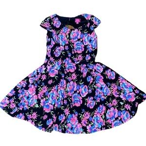 Pinky Floral Fit N Flare Floral Dress